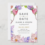 Invitation Jardin floral rose vierge Mariage botanique (Devant)