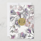 Invitation Jardin floral rose vierge Mariage botanique (Dos)