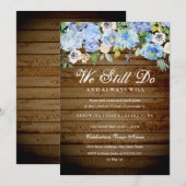 Invitation Jardin Floral Rustique Vow Renouvellement Annivers (Devant / Derrière)