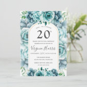 Invitation Jardin Floral Vert Vingt-vingtième anniversaire (Debout devant)