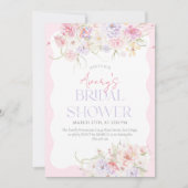 Invitation Jardin Floral Wavy Fleur sauvage Fête des mariées  (Devant)