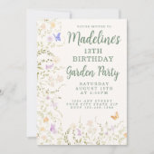 Invitation Jardin floral Whimsical Anniversaire (Devant)