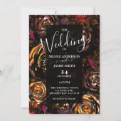 Invitation Jardin foncé Automne Fleurs vives Mariage de autom (Devant)