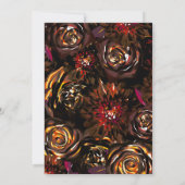 Invitation Jardin foncé Automne Fleurs vives Mariage de autom (Dos)