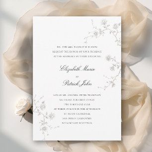 Invitation Jardin Formel Moderne Classique de Roses Sauvages