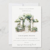 Invitation Jardin français classique Paysage Aquarelle Annive (Devant)