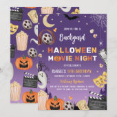 Invitation Jardin Halloween Film Nuit Anniversaire (Devant / Derrière)