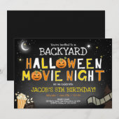 Invitation Jardin Halloween Movie Night Scanner Boy Anniversa (Devant / Derrière)