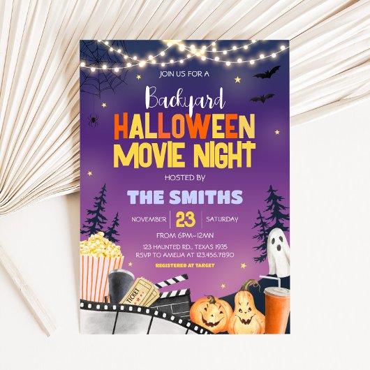 Invitation Jardin Halloween Party Movie Soirée