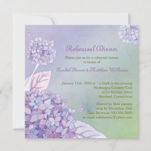 Invitation Jardin Hydrangea Dîner de répétition Mariage