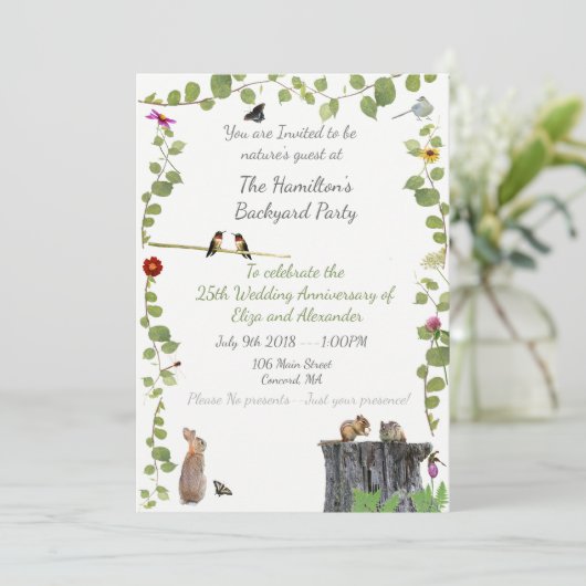 Invitation Jardin :invitations (Debout devant)