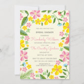 Invitation Jardin jaune et rose Fête des mariées florale (Devant)