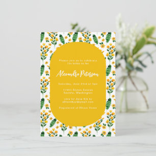 Invitation Jardin Jaune Fête des mariées d'aquarelle