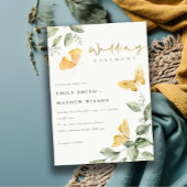 Invitation Jardin Jaune mignon Papillons Mariage