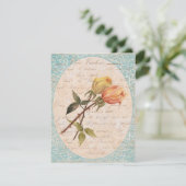 Invitation Jardin Jaune Vintage Rose Fête d'anniversaire (Debout devant)