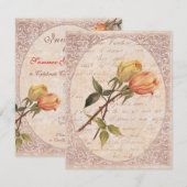 Invitation Jardin Jaune Vintage Rose Fête d'anniversaire (Devant / Derrière)
