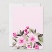 Invitation Jardin joli baby shower d'aquarelle fleurie rose (Dos)