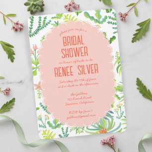 Invitation Jardin Jungle Aquarelle Douce Cérémonie DE MARIAGE