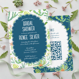 Invitation Jardin Jungle Aquarelle QR personnalisé ENTERREME