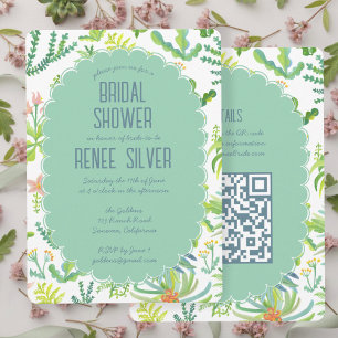 Invitation Jardin Jungle Aquarelle QR personnalisé ENTERREME