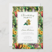 Invitation Jardin Lady 60e fête d'anniversaire Retro Floral (Devant)