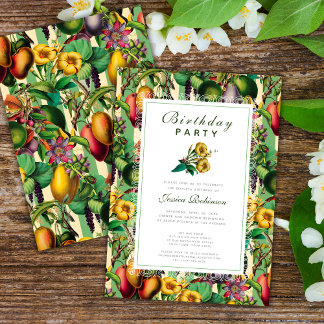 Invitation Jardin Lady 60e fête d'anniversaire Retro Floral
