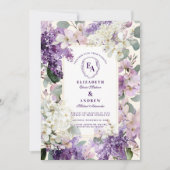 Invitation Jardin Lilac et Crème Mariage Floral (Devant)
