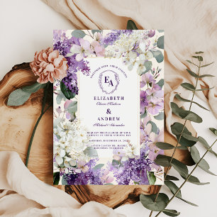 Invitation Jardin Lilac et Crème Mariage Floral