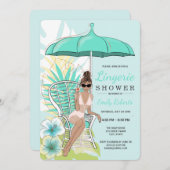 Invitation Jardin Lingerie Shower Brunette Bride (Devant / Derrière)