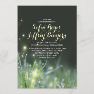 Invitation jardin lumières mariage romantique invite