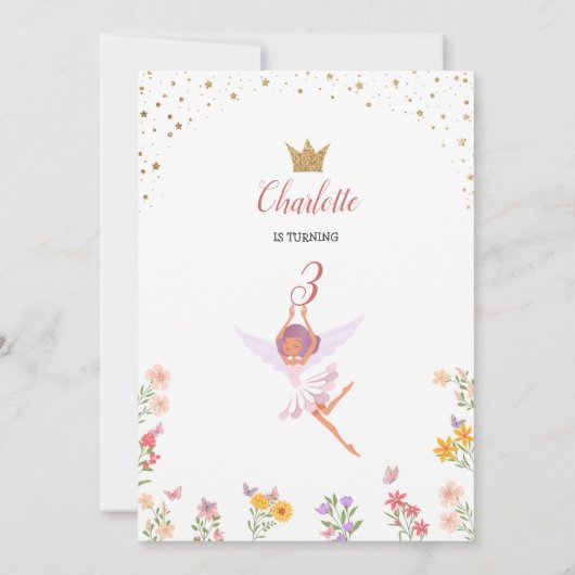 Invitation Jardin magique enchanté Forêt de fées Anniversaire (Dos)