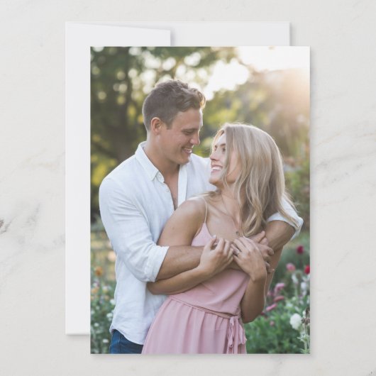 Invitation Jardin magique fleur sauvage Mariage photo Save Da (Dos)