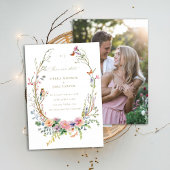 Invitation Jardin magique fleur sauvage Mariage photo Save Da