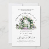 Invitation Jardin Mariage Fête Floral Porte Jardin (Devant)