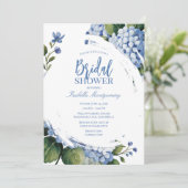 Invitation Jardin Mariage Hydrangea Bleu (Debout devant)