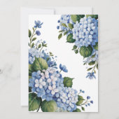 Invitation Jardin Mariage Hydrangea Bleu (Dos)