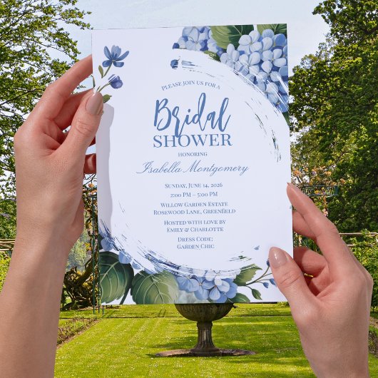 Invitation Jardin Mariage Hydrangea Bleu