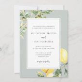 Invitation Jardin méditerranéen Élégant Mariage citron (Devant)