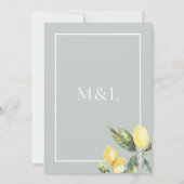 Invitation Jardin méditerranéen Élégant Mariage citron (Dos)