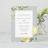 Invitation Jardin méditerranéen Élégant Mariage citron (Debout devant)