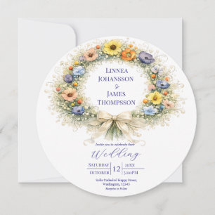 Invitation Jardin minimaliste de fleurs sauvages Mariage roma