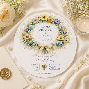 Invitation Jardin minimaliste de fleurs sauvages Mariage roma