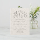 Invitation Jardin minimaliste Fleur sauvage simple Mariage d' (Debout devant)