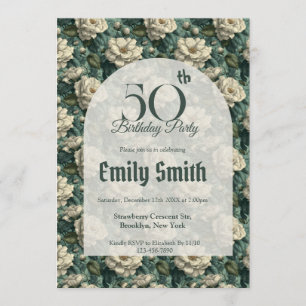 Invitation Jardin minimaliste Gardenias esthétique Anniversai
