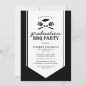 Invitation Jardin moderne BBQ Graduation Party (Devant)