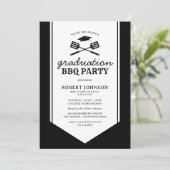 Invitation Jardin moderne BBQ Graduation Party (Debout devant)