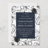 Invitation Jardin moderne | Bleu | mariage floral (Devant)