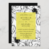 Invitation Jardin moderne | jaune | mariage floral (Devant / Derrière)