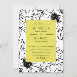 Invitation Jardin moderne   jaune   mariage floral