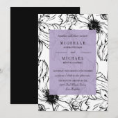 Invitation Jardin moderne | Lavande | mariage floral (Devant / Derrière)